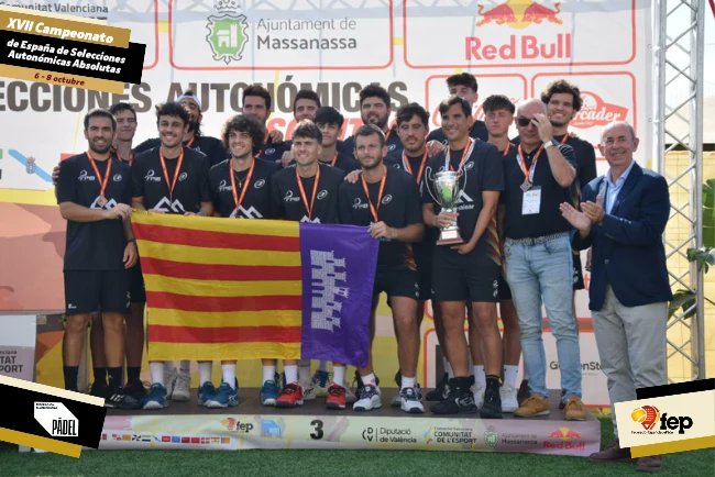 🏆 𝐗𝐕𝐈𝐈 𝐂𝐚𝐦𝐩𝐞𝐨𝐧𝐚𝐭𝐨 𝐝𝐞 𝐄𝐬𝐩𝐚ñ𝐚 𝐒𝐞𝐥𝐞𝐜𝐜𝐢𝐨𝐧𝐞𝐬 𝐀𝐮𝐭𝐨𝐧ó𝐦𝐢𝐜𝐚𝐬 𝐀𝐛𝐬𝐨𝐥𝐮𝐭𝐚𝐬 

𝟏ª 𝐂𝐚𝐭 𝐌𝐚𝐬𝐜𝐮𝐥𝐢𝐧𝐚 

🥇 <a href="/PadelCV/">Federación de Pádel de la Comunitat Valenciana</a> 🔴🟡🔵
🥈 <a href="/FMP_Padel/">FMP Federación Madrileña de Pádel</a> 🔴 ⚪ 
🥉 <a href="/FPadelIB/">Federació Pàdel IB</a> ⚫⚪ 

📌 #sportcityvalencia
🤝🏽 <a href="/PadelCV/">Federación de Pádel de la Comunitat Valenciana</a>

#CESAAValencia2023 #padelFEP