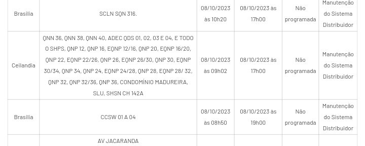 annycarvalhobf's tweet photo. E essa falta de água sem aviso da CAESB em algumas quadras do psul hoje 08/10? Já mudaram até o tempo previsto para a normalização do abastecimento durante o dia.
No mesmo fim de semana falta luz e água no psul.
#psul #ceilândia #gdf #agua #DF #Brasília https://t.co/lAqHc3XfqI