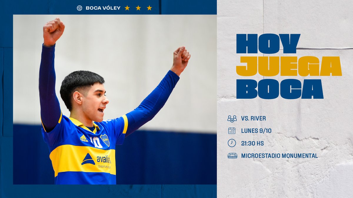 BocaVoley's tweet photo. ¡𝗛𝗢𝗬 𝗝𝗨𝗘𝗚𝗔 #𝗕𝗢𝗖𝗔! 🏐🏆💙💛💙 https://t.co/L8D2cmmeRG
