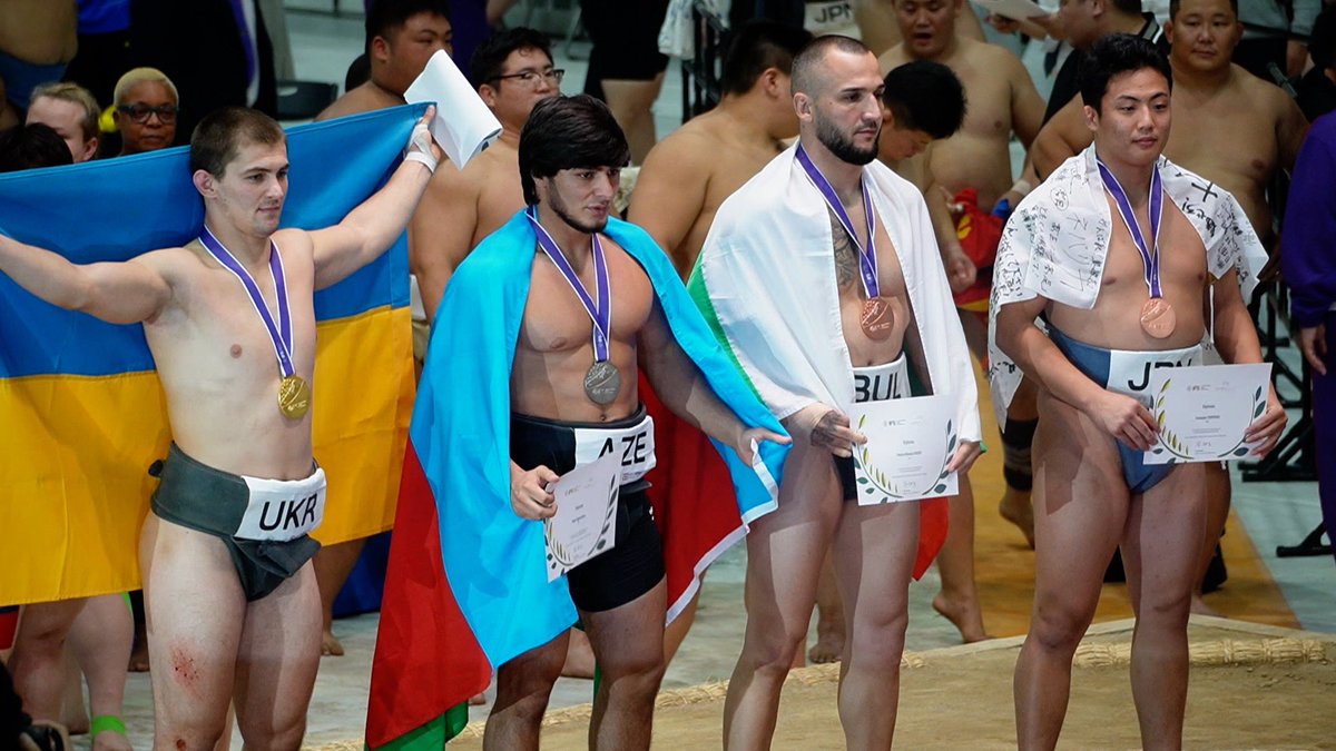 dere_channel's tweet photo. Men's  Light weight
(男子個人 軽量級) 

1st / Gold🥇
Sviatoslav SEMYKRAS(UKR🇺🇦)

2nd / Silver🥈
Royal Aghamaliyev(AZE🇦🇿)

3rd / Bronze🥉
Pencho Minchev DOCHEV(BUL🇧🇬)

3rd / Bronze🥉
TOMOHISA OKU(JPN🇯🇵)
奥 和久

#SumoWorldChampionships
#世界相撲選手権大会 https://t.co/HsVgxfmAOt
