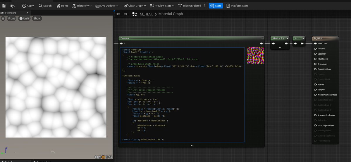 danielelliott3d's tweet photo. One of my favorite new features in ue5-main...

Inline HLSL Custom code node. https://t.co/Qrkyipa0hY