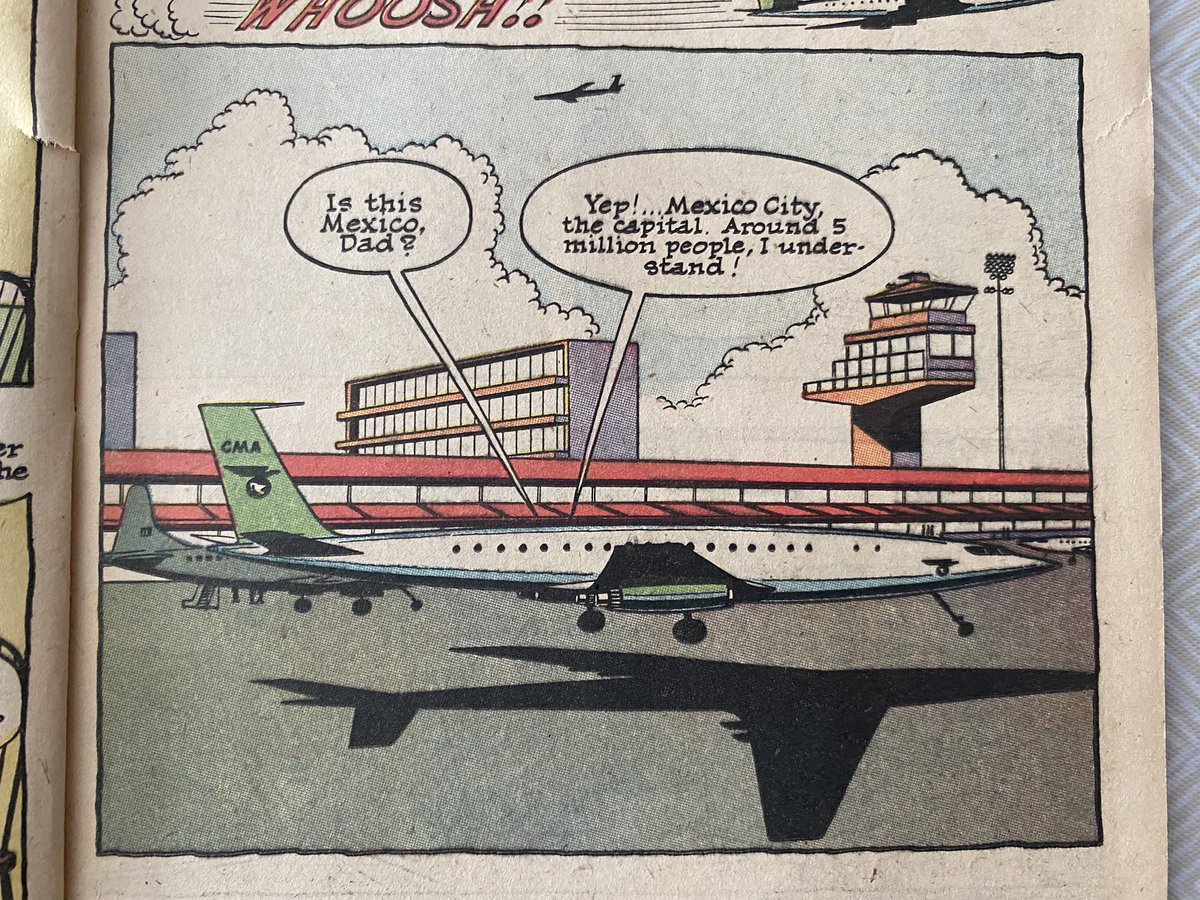 guk_camello's tweet photo. Dennis the Menace visits Mexico, 1960, next to Max Cetto’s Modern Architecture in Mexico 1961. Airport and Glorieta Colón. https://t.co/XAsvIr5uSa