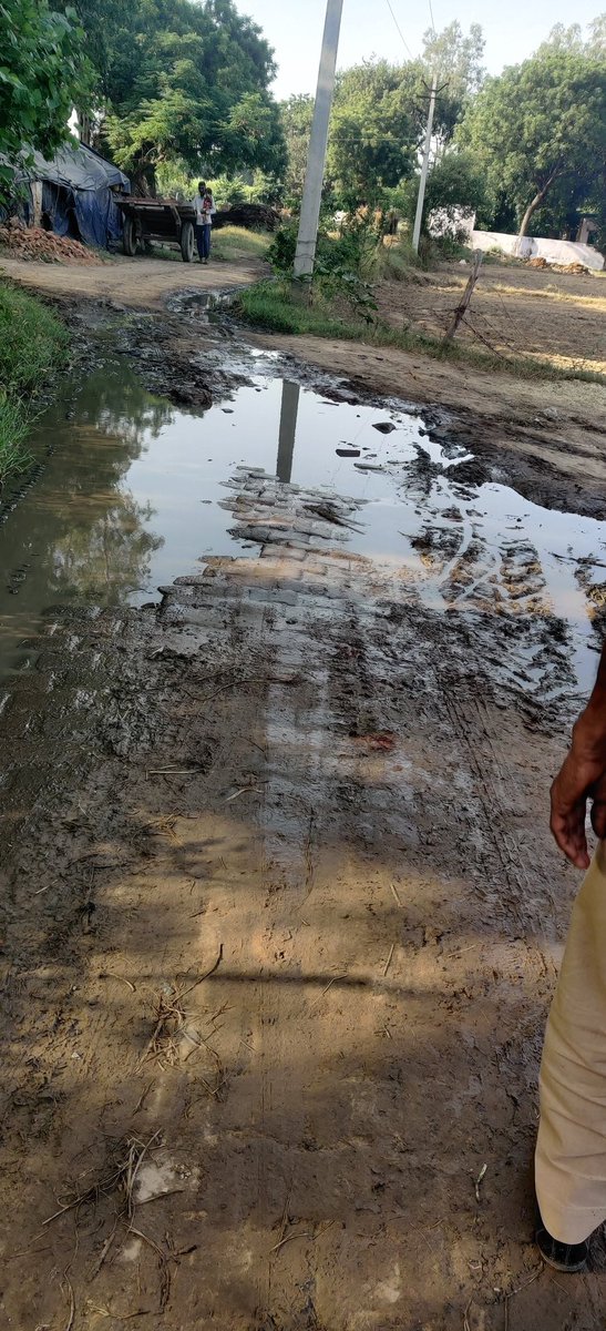 Pushp14's tweet photo. @DoprupHathras @dm_hathras @uppanchayatiraj @diohathras @CDOHathras Secondly, please have a look at the approach road which leads to the Primary School of village, no sewage no proper road, children &amp; women have to struggle through 'keechad'. Can we imagine what impact it leaves on the mental &amp; physical health of adolescence, Nagla Bhura, Arotha https://t.co/Y40cAFOoZS