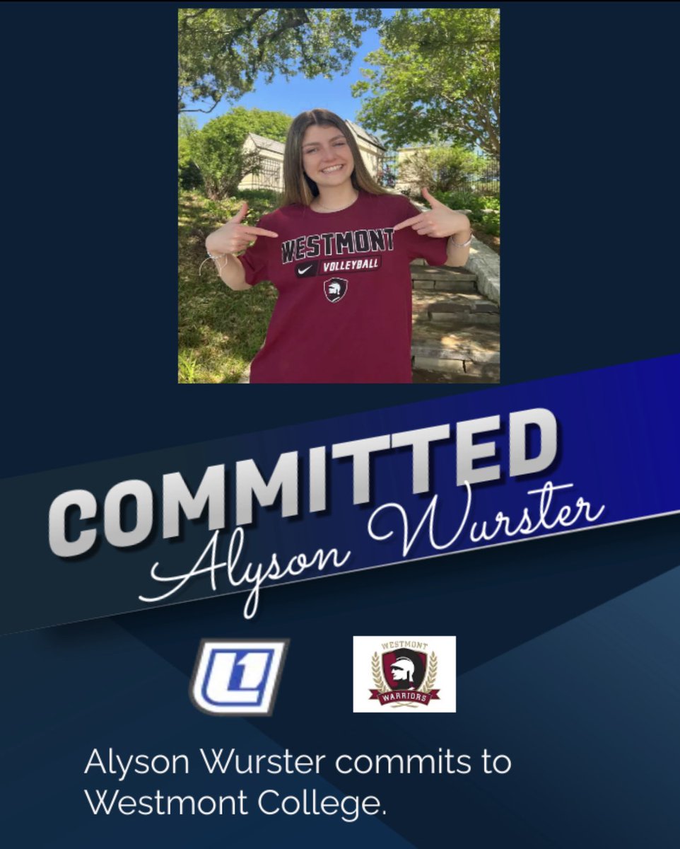 🚨COMMITMENT ALERT🚨
Congratulations to Alyson Wurster, 18 N Blue, on her verbal commitment to continue her education and volleyball career at Westmont College! We are so excited and happy for you! 🎉
Go Warriors! #nextlevel #collegecommit  #1UVBC #1UnitedVBC 💙🏐🖤