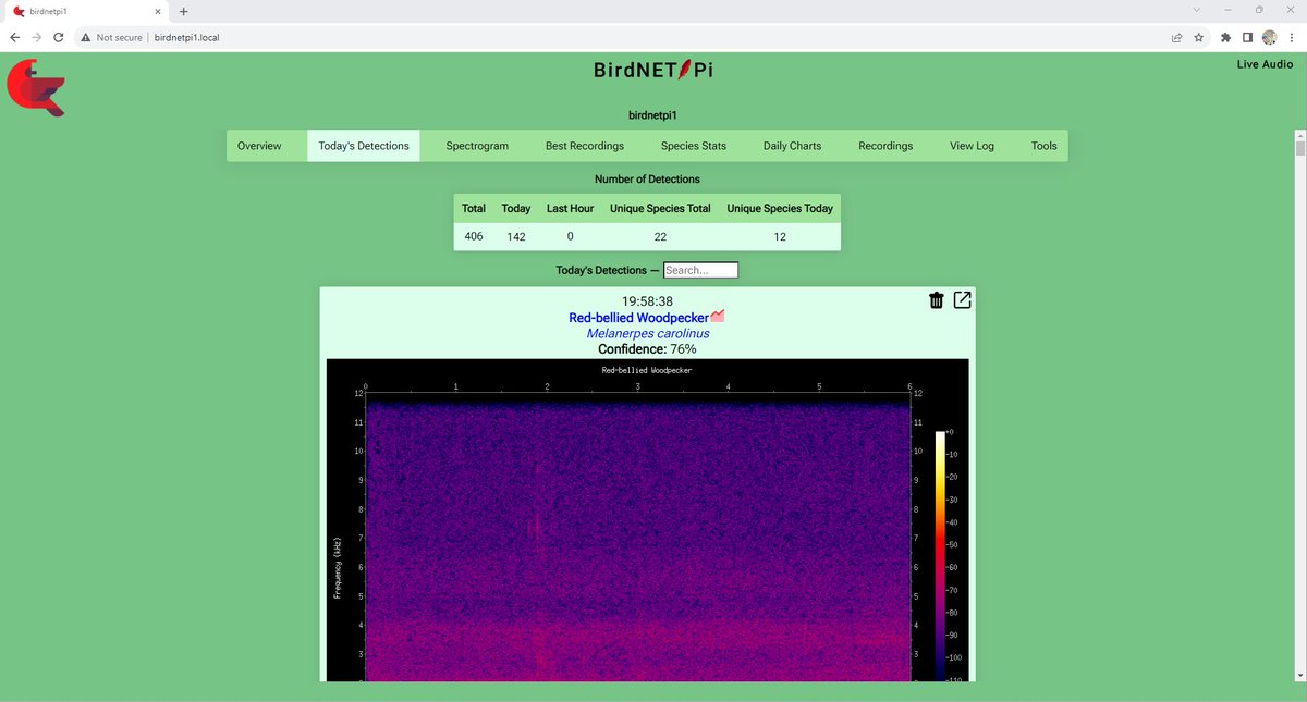 I recently set up BirdNetPi, an amazing tool for bird enthusiasts, and it's been a fun journey. Over the past week, I've been amazed by its identifying birds in my area. Today alone, it detected 12 unique bird species.

#BirdNetPi #BirdWatching #AvianAdventures #raspberrypi