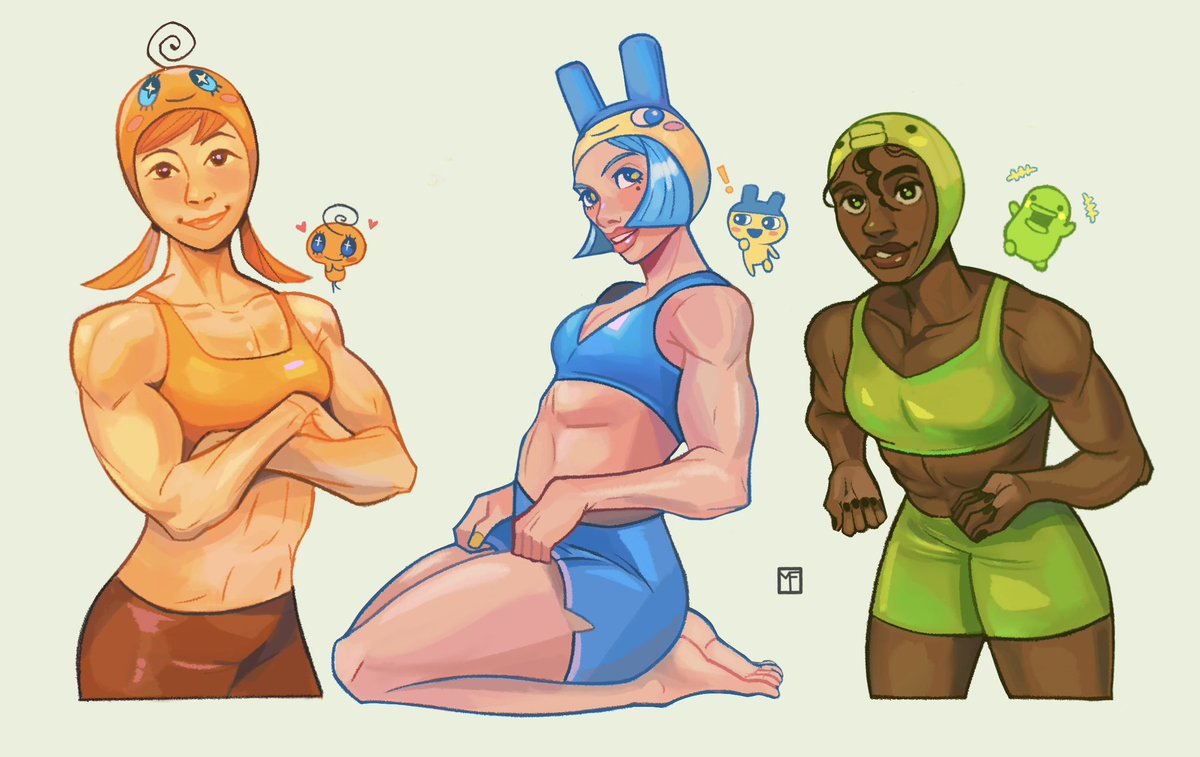 Brief moment away from inspiration hiatus to bring you buff tamagotchi girls