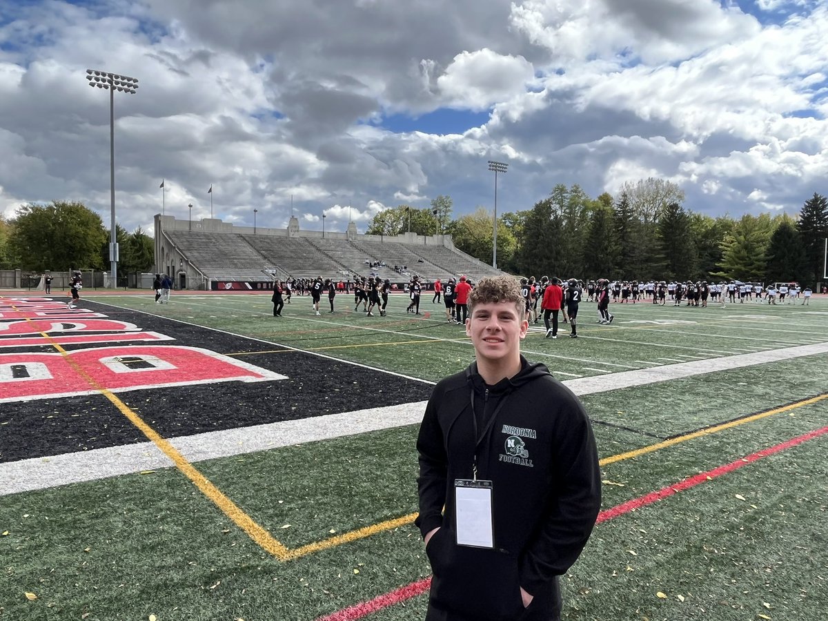 Thank you <a href="/CoachTomWatts/">Tom Watts</a> <a href="/OWUBishopFB/">Ohio Wesleyan Football</a> for having me out for a gameday visit yesterday. “Great day to be a Bishop”