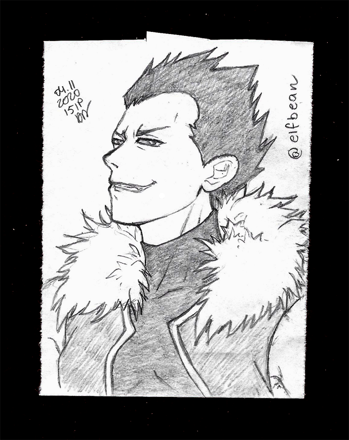 elfbean's tweet photo. #Sketchbook #114:  

#FMA's Greed makes the 3rd sketch for me for the #sixfanarts challenge. This one was a bit different . I've never watched FMA, so I hope I captured his personality well enough in this.

#fullmetalalchemist #art #artist #anime #fanart  #sketch #greed #グリード https://t.co/s2dUJemlnz