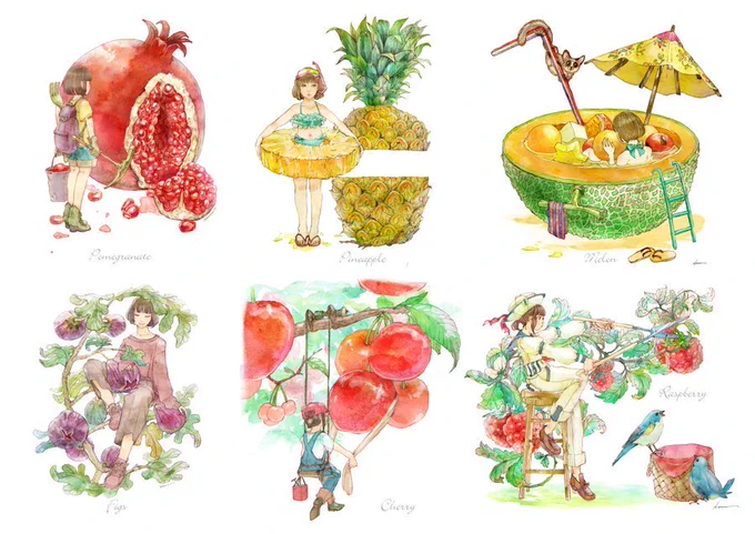 フルーツたち #illustration #イラストレーション #フルーツ