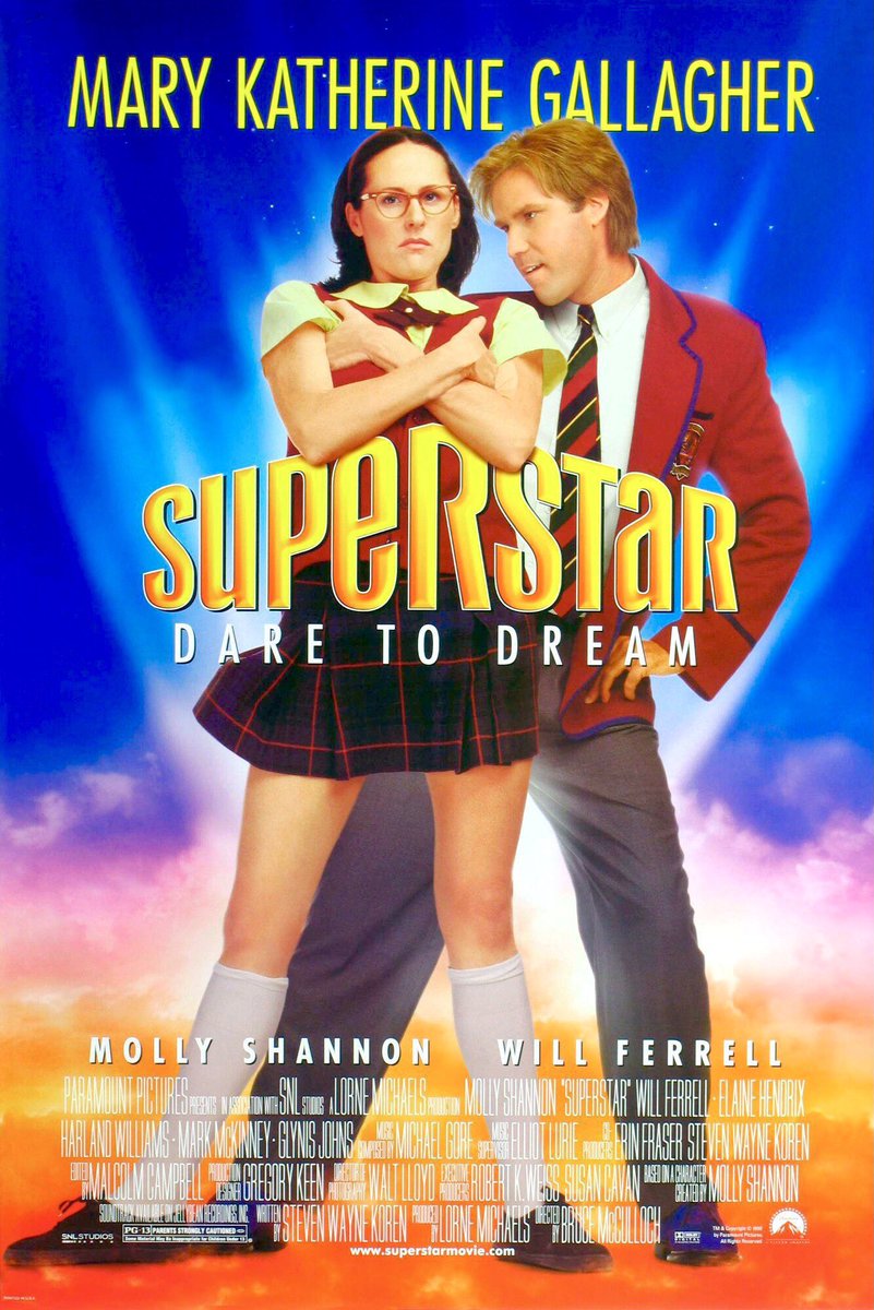 🎬MOVIE HISTORY: 24 years ago today, October 8, 1999 the movie ‘Superstar’ opened in theaters!

#MollyShannon #WillFerrell #HarlandWilliams #ElaineHendrix #MarkMcKinney #GlynisJohns #JasonBlicker #GerryBamman #JenniferIrwin #RobStefaniuk #NatalieRadford #KarynDwyer #TomGreen #SNL