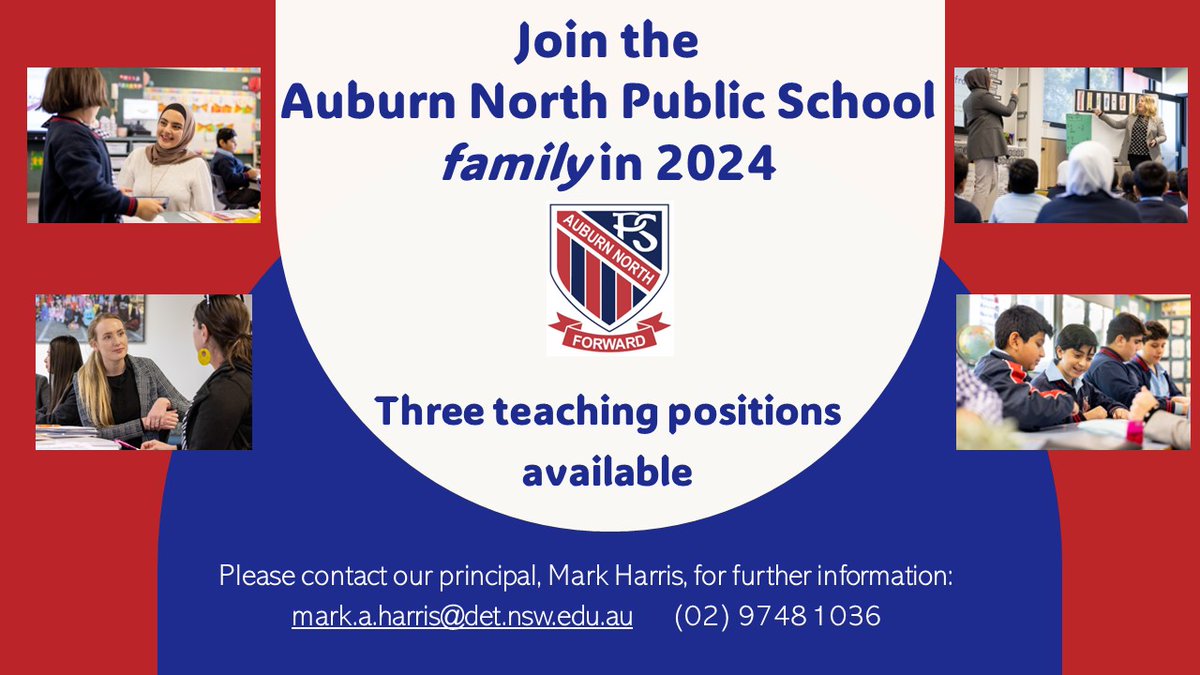 Join the Auburn North FAMILY in 2024. Follow this link for further information about our wonderful school, which was selected as only one of ten NSW Department of Education Ambassador Schools: drive.google.com/drive/folders/…