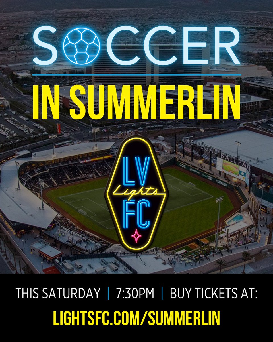 𝗦𝗢𝗖𝗖𝗘𝗥 𝗜𝗡 𝗦𝗨𝗠𝗠𝗘𝗥𝗟𝗜𝗡 continues!

Our final match of the season is this Saturday against San Diego at <a href="/thelvballpark/">Las Vegas Ballpark</a> and we hope to see you there. #VivaLights ⚽️🎉

🎟️ LightsFC.com/Summerlin