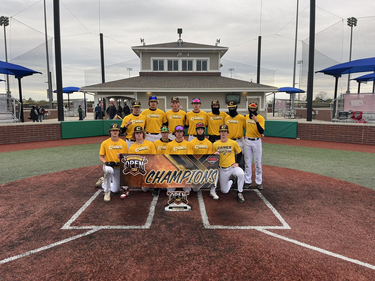 Congrats to the Canes Great Lakes on winning the @PBRTournaments Grand Park Fall Open Upperclass Championship. @CanesGreatLakes || #GPFallOpen23