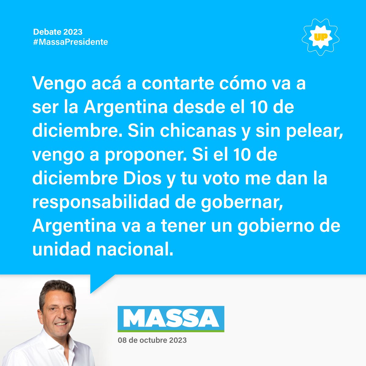 unionxlapatria's tweet photo. #Debate2023 • #MassaPresidente 🇦🇷 https://t.co/N2CMyIrtC0