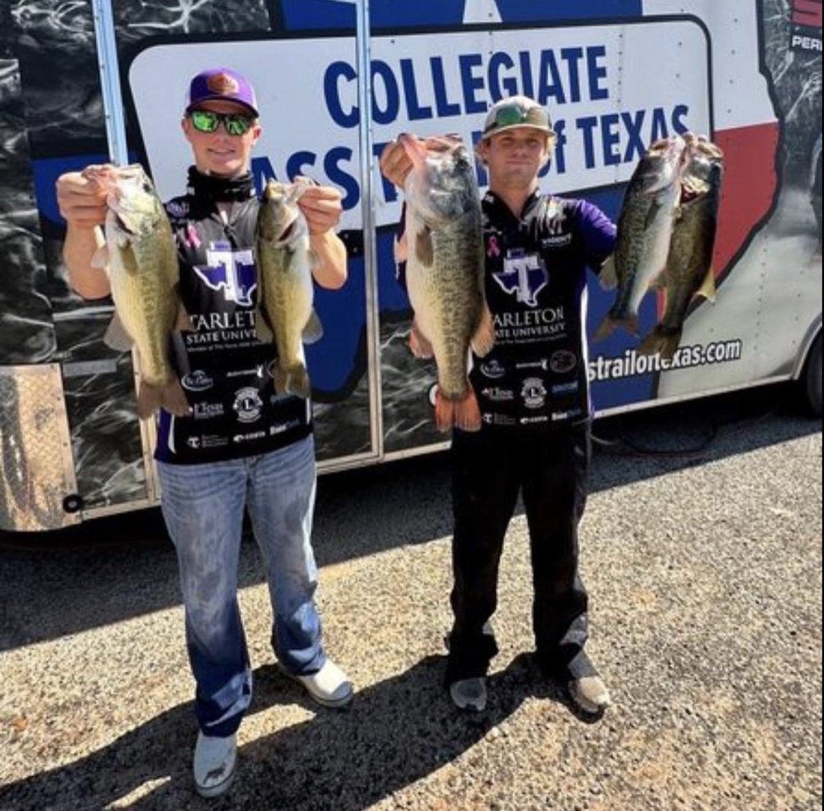 TSUBassClub's tweet photo. The Texans had a great turn out this weekend at the CBTT tournament on lake Possum Kingdom. Congratulations to Trevor Easter and Clayton Easter for finishing 1st with a weight of 19.77 also congratulations to the many top 12 teams we had! #GOSTATE https://t.co/FddubQkAW6