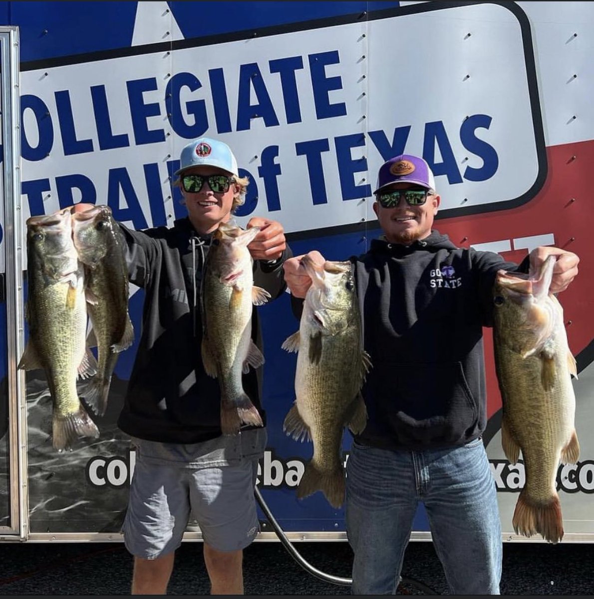 TSUBassClub's tweet photo. The Texans had a great turn out this weekend at the CBTT tournament on lake Possum Kingdom. Congratulations to Trevor Easter and Clayton Easter for finishing 1st with a weight of 19.77 also congratulations to the many top 12 teams we had! #GOSTATE https://t.co/FddubQkAW6