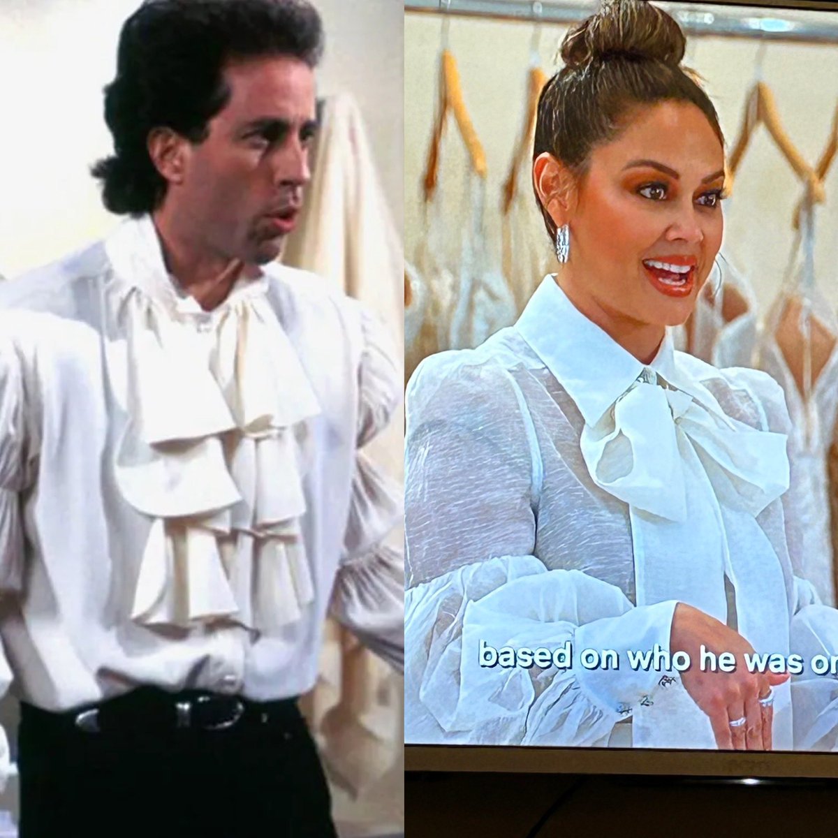 abbyleep's tweet photo. Who wore it better?? @LoveisBlindShow @NickLachey @VanessaLachey @JerrySeinfeld #LoveIsBlindS5 #puffyshirt https://t.co/8Smo6R9Ftz