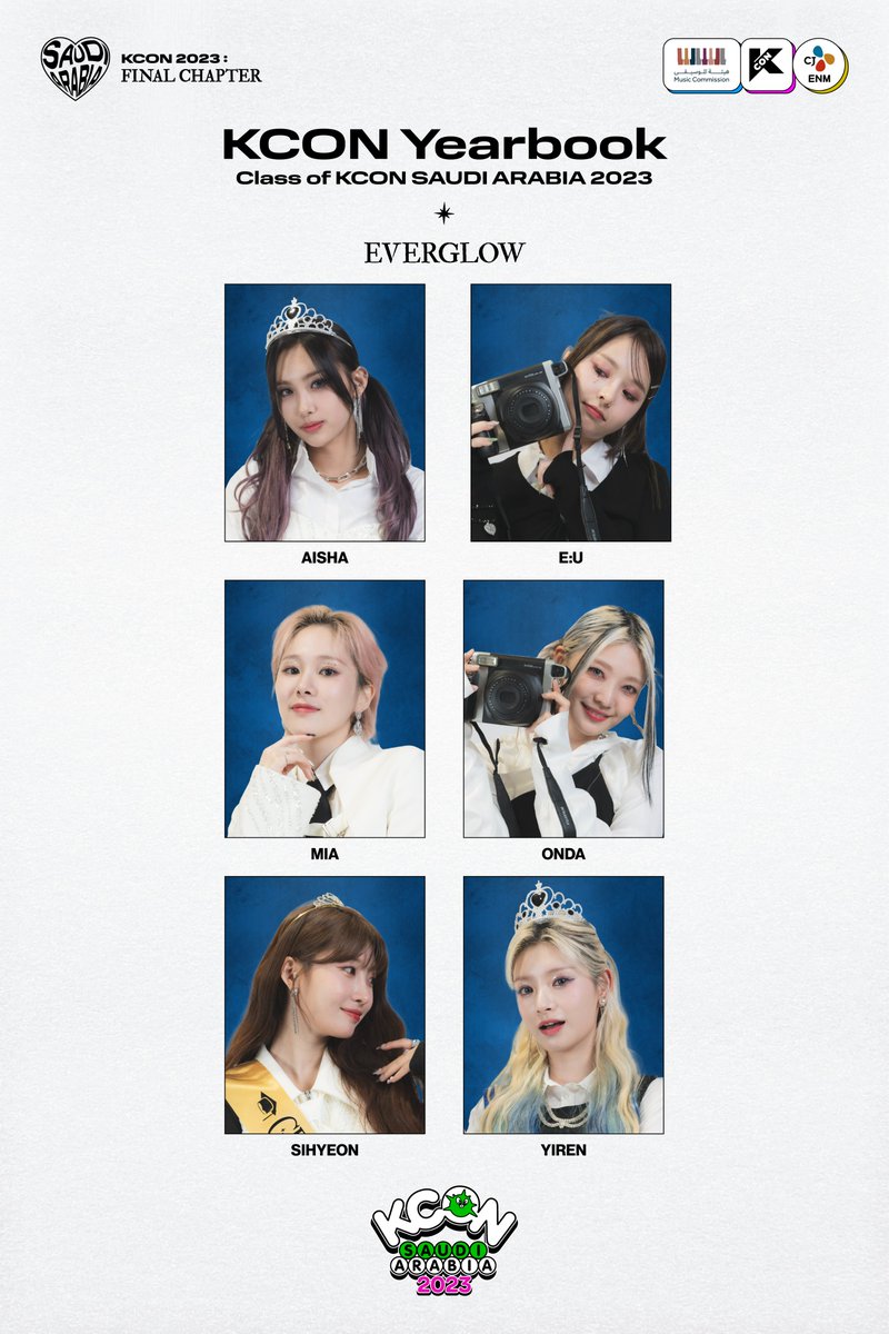 kconsaudiarabia's tweet photo. [#KCONYearbook]

KCON 2023 : FINAL CHAPTER 🎓
Class of #KCONSAUDIARABIA2023
Celebration with #EVERGLOW 🥳
@EVERGLOW_twt

💚10/6 ~ 10/7
✨Let’s #KCON ! https://t.co/00uFBzrHTK
