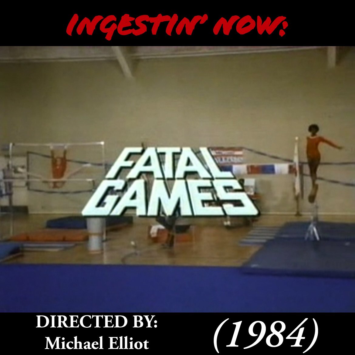 oddmoviemaster's tweet photo. INGESTIN’ NOW:
Fatal Games (1984)
.
Dir: Michael Elliot
.
@Cinematic_Void #Voidoween #SportsHorror
#FatalGames #MichaelElliot #80sCinema #Sports #Olympics #Javelin #Impaled #HoodedKiller #Slasher #LowBudget #Silly #Ridiculous #Bloody #Gratuitous #NotPC https://t.co/GTXRoqzIMM