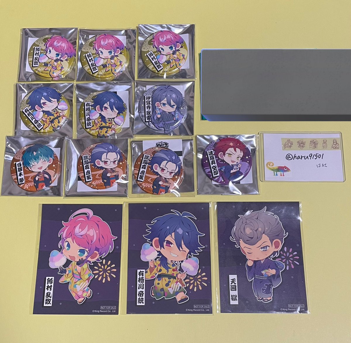 haru91501's tweet photo. 《交換・譲渡》ヒプマイ レペゼンマルイ 

アクスタ譲》*左馬刻、*銃兎2、*乱数2、
　　　　　　幻太郎、帝統、一二三2、
　　　　　　*独歩、零、獄
アクスタ求》¥500/各+送料
　　　　　　一郎、二郎、三郎　各1

缶バ譲》*乱数3、帝統2、寂雷、
　　　　*簓、盧笙2、空却
缶バ求》¥300/各+送料
⬇️続 https://t.co/o2nwKSvV3G