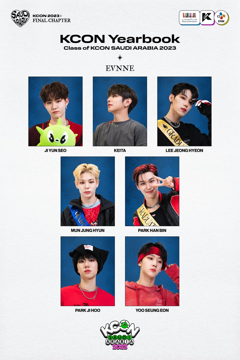 kconsaudiarabia's tweet photo. [#KCONYearbook]

KCON 2023 : FINAL CHAPTER 🎓
Class of #KCONSAUDIARABIA2023
Celebration with #EVNNE 🥳
@evnne_official

💚10/6 ~ 10/7
✨Let’s #KCON ! https://t.co/j6E610bekJ