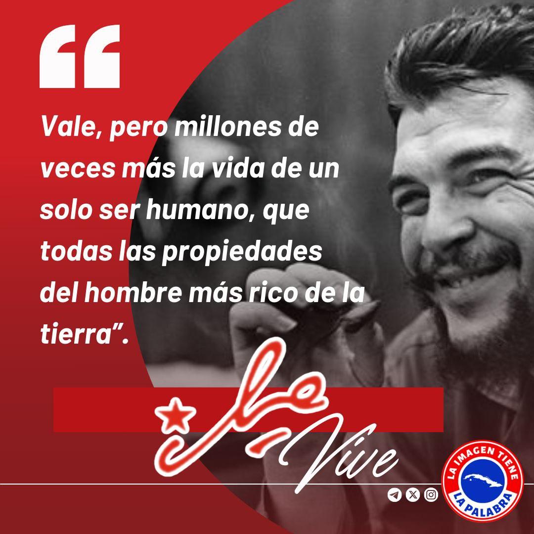 “Ché fue un verdadero comunista y hoy es ejemplo y paradigma de revolucionario y de comunista. Ché fue maestro y forjador de hombres como él. Consecuente con sus actos, nunca dejó de hacer lo que predicaba, ni de exigirse a sí mismo más de lo que exigía a los demás”. #ChéVive 🇨🇺