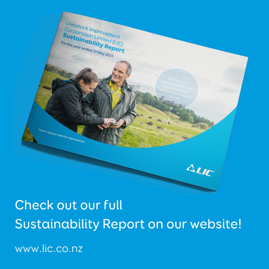 Today we are proud to release our 2023 Sustainability Report which details the work we’re doing to continue to support a more profitable and sustainable dairy sector for New Zealand farmers.🌱

View the full report here: lic.co.nz/about/environm…