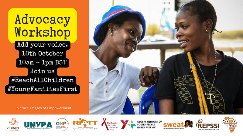 Happening next week! Join our advocacy workshop on 18 October from 10:00 - 13:00 (BST) for important conversations that support community advocates like you and champion the rights of children and adolescents living with &amp; affected by #HIV. Register now 👉🏼 bit.ly/AdvocatesWorks…