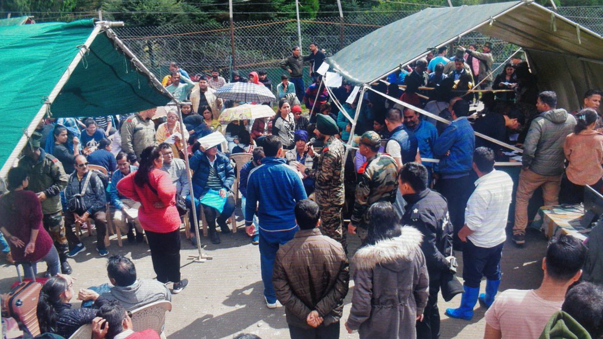 VaishChalla's tweet photo. A group of my friends who were on a Sikkim trip were stuck in #lachung due to the #SikkimFlashFloods. 
Posting this as a heartful thank you note for our Army for taking care of them❤️
We eagerly await their return to home🙏
@adgpi 
@trishakticorps 
@DefenceMinIndia 
@narendramodi https://t.co/JClUnU0qqA