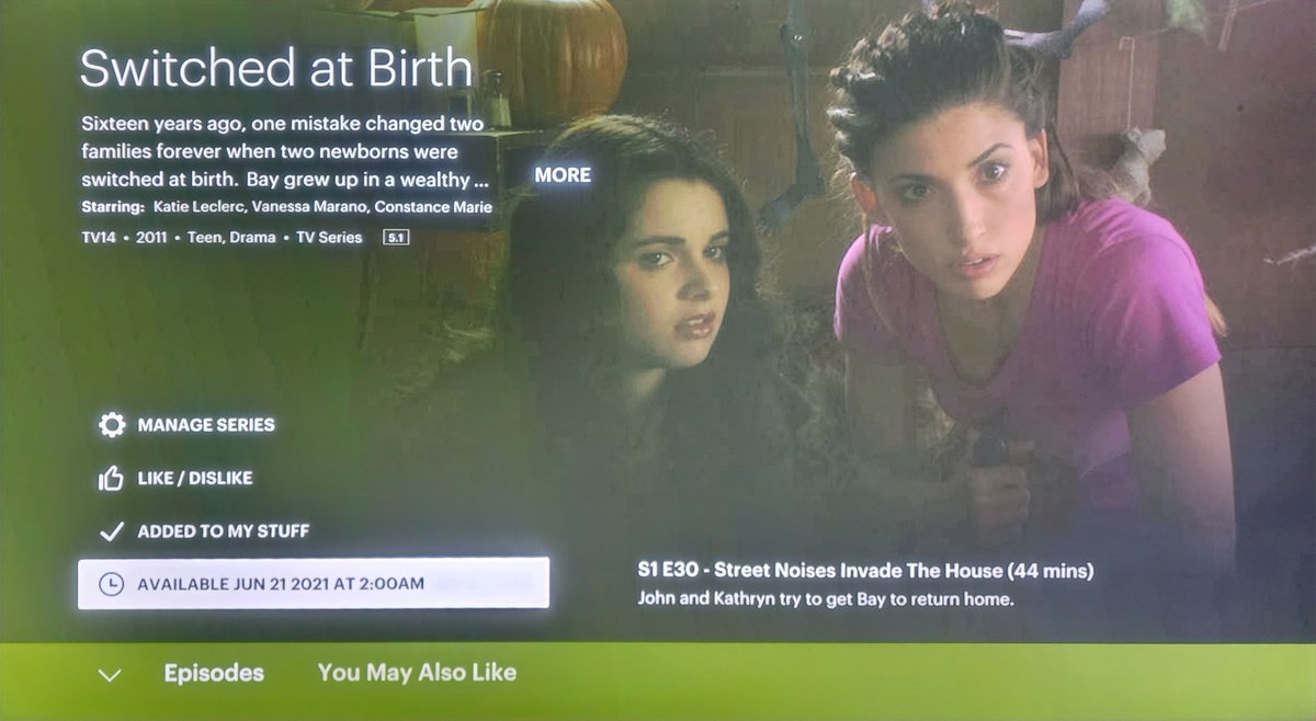 MaryOhSoPopping's tweet photo. @hulu so I'm trying to watch one of my comfort shows (#SwitchedAtBirth), and it's saying that it's not available until Jun 21 2021 at 2:00 am... Hulu, it's October 8th, 2023 at 8:55 pm EST... help me 💔💔💔 https://t.co/UJPePUeAwo