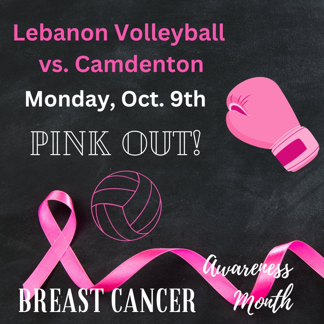 It’s pink out night on Monday, 10/9 for the @LhsSwarm! Come decked out in pink and cheer on the LHS Volleyball team as they take on Camdenton.