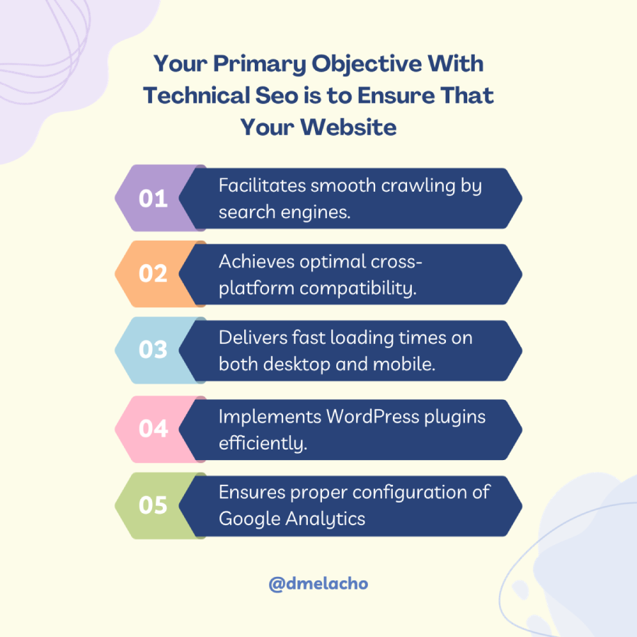 dmelacho's tweet photo. Your primary objective with technical SEO is to ensure that your website
#digitalmarketing 
#SEO 
#freelancer 
#digitalmarketing 
#marketing  
#youtubeseo 
#socialmediamanager  
#socialmediatips
#seoexpert
#technicalsupport
#support
#DigitalMarketingTips 
#dmelacho https://t.co/DTZMkbx8IP