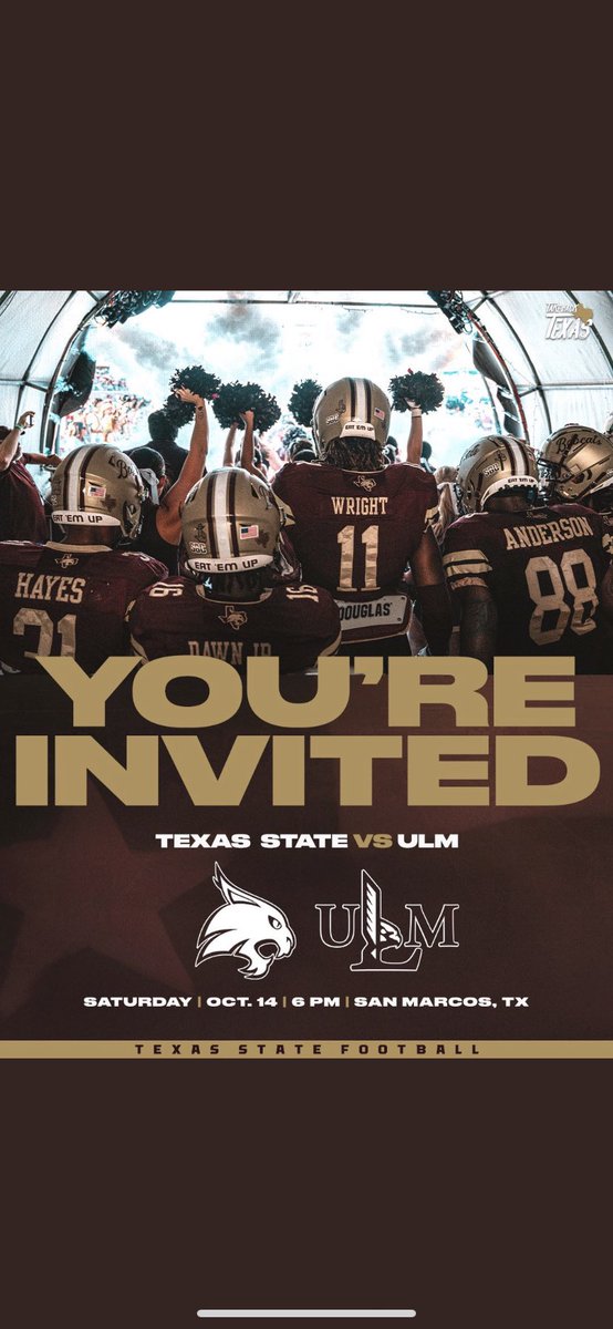 KylerRead_'s tweet photo. Thank you @CoachMart1nez for the invite to a @TXSTATEFOOTBALL game! 
@GJKinne @CoachWhiteDB1 @TrustMyEyesO @6starfootballOK https://t.co/tygV4G5CT2