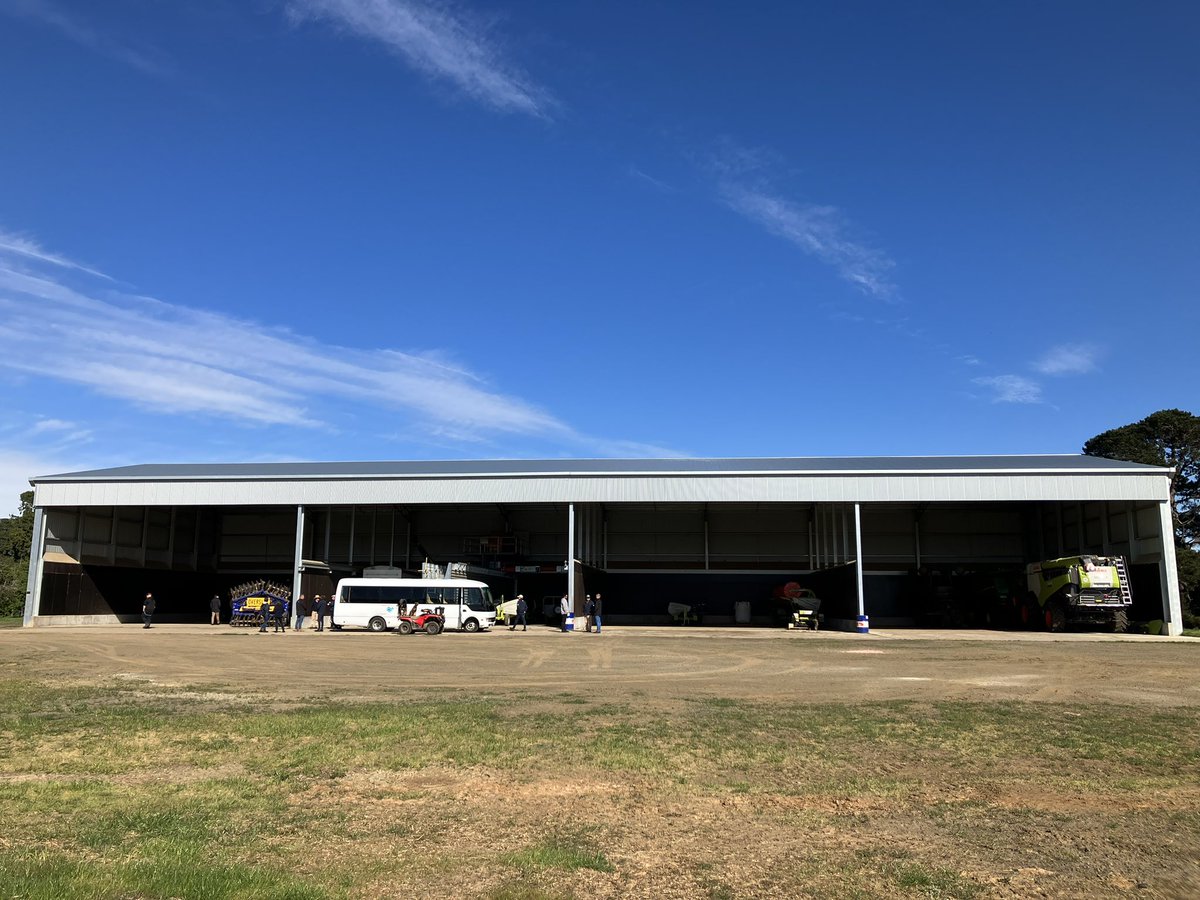 Stirlings2Coast's tweet photo. SCF Tassie study tour #GRDCStudyTour first stop the Morrison family’s new (huge) grain drying shed! #SWgoesSE https://t.co/wZHlzkCcCe