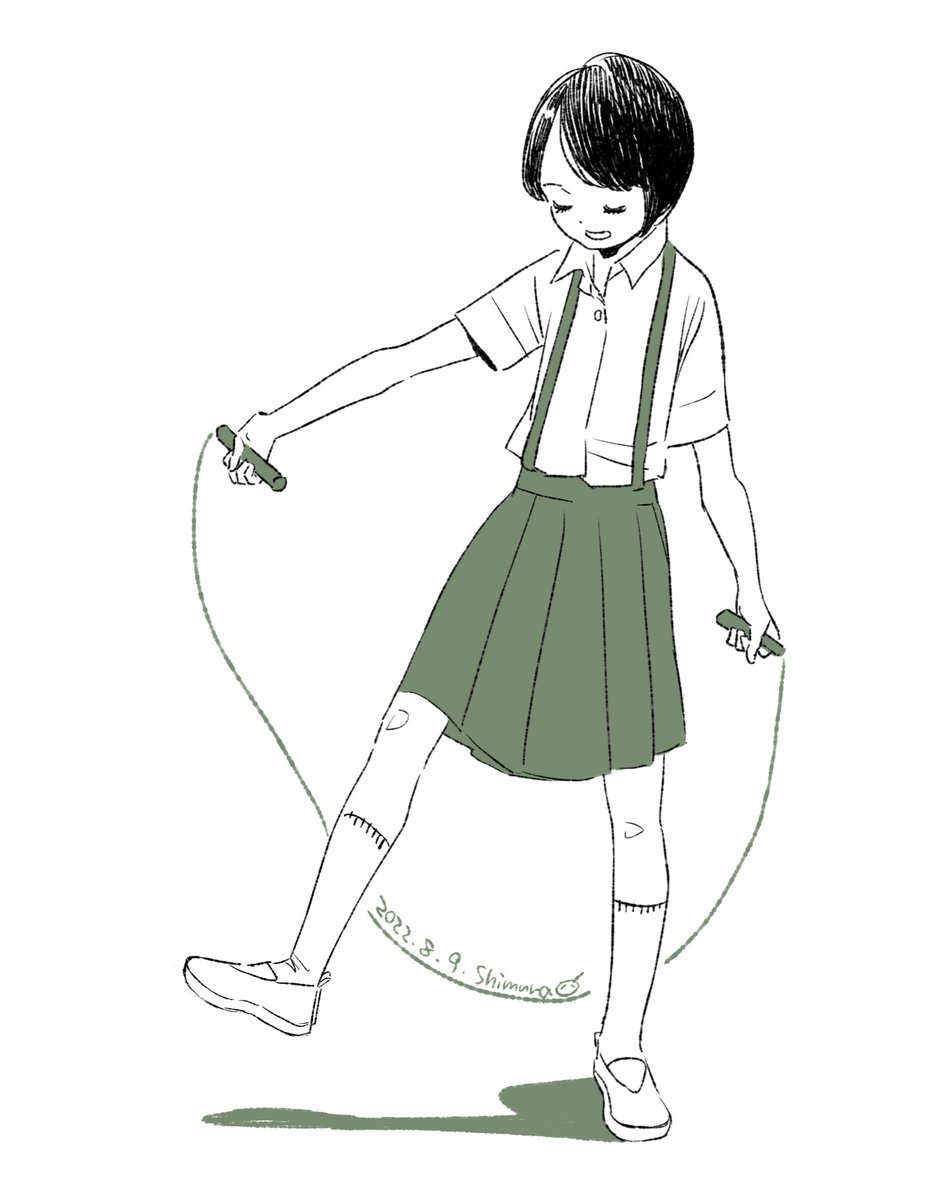 1girl solo skirt suspenders shirt closed eyes short sleeves  illustration images