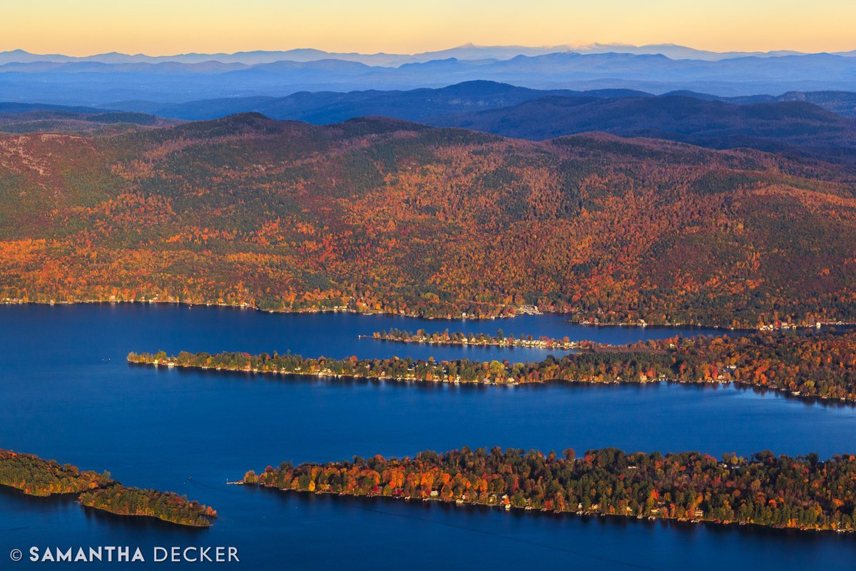 Looking down on @lakegeorge NY and the Adirondacks from the height of a Cessna. samanthadeckerphoto.com/p7716884/eaa1c…