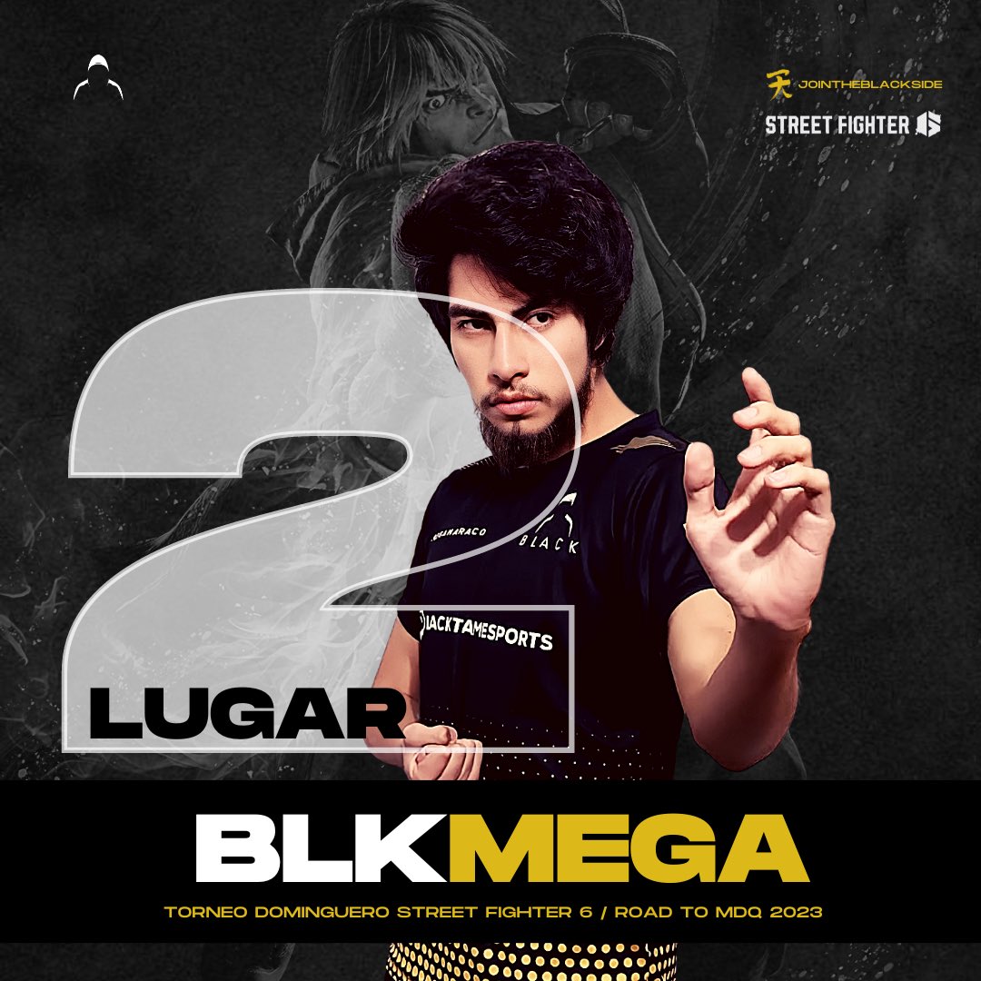 blackesportsfgc's tweet photo. 👾[MEGAMARACO]

The Megaman Fan aka BLK|Mega @megamaraco se queda con el segundo lugar del Torneo de Street Fighter 6 “Road to MDQ 2023” @MDQ_2k en Argentina de @tinchoevolution realizando un excelente run solo cayendo en la final frente Adept (JP player) Un capo Pablo! # https://t.co/0miho7SDnB