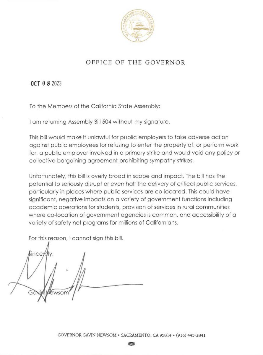 California missed a major opportunity to lead on labor rights. AB 504 would have leveled the playing field between workers and employers at a time when workers around the country are standing up to fight inequality. We’ll be back! Thank you for your support @EGReyesCA
