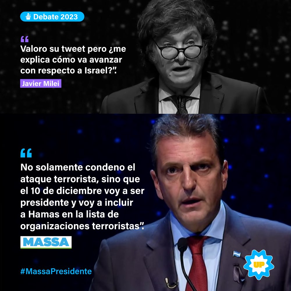 unionxlapatria's tweet photo. #Debate2023 • #MassaPresidente 🇦🇷 https://t.co/XKUcun9cON