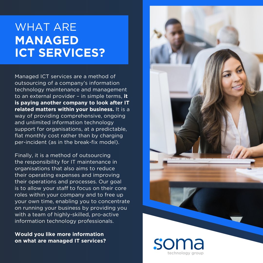 soma_technology's tweet image. You may have heard the term before, but what is Managed IT Services exactly?

Learn more here: 👉 soma.com.au/faq/

Contact soma technology group now! We are here to help when you need it.

#ManagedICT #somatechnologygroup #ICT