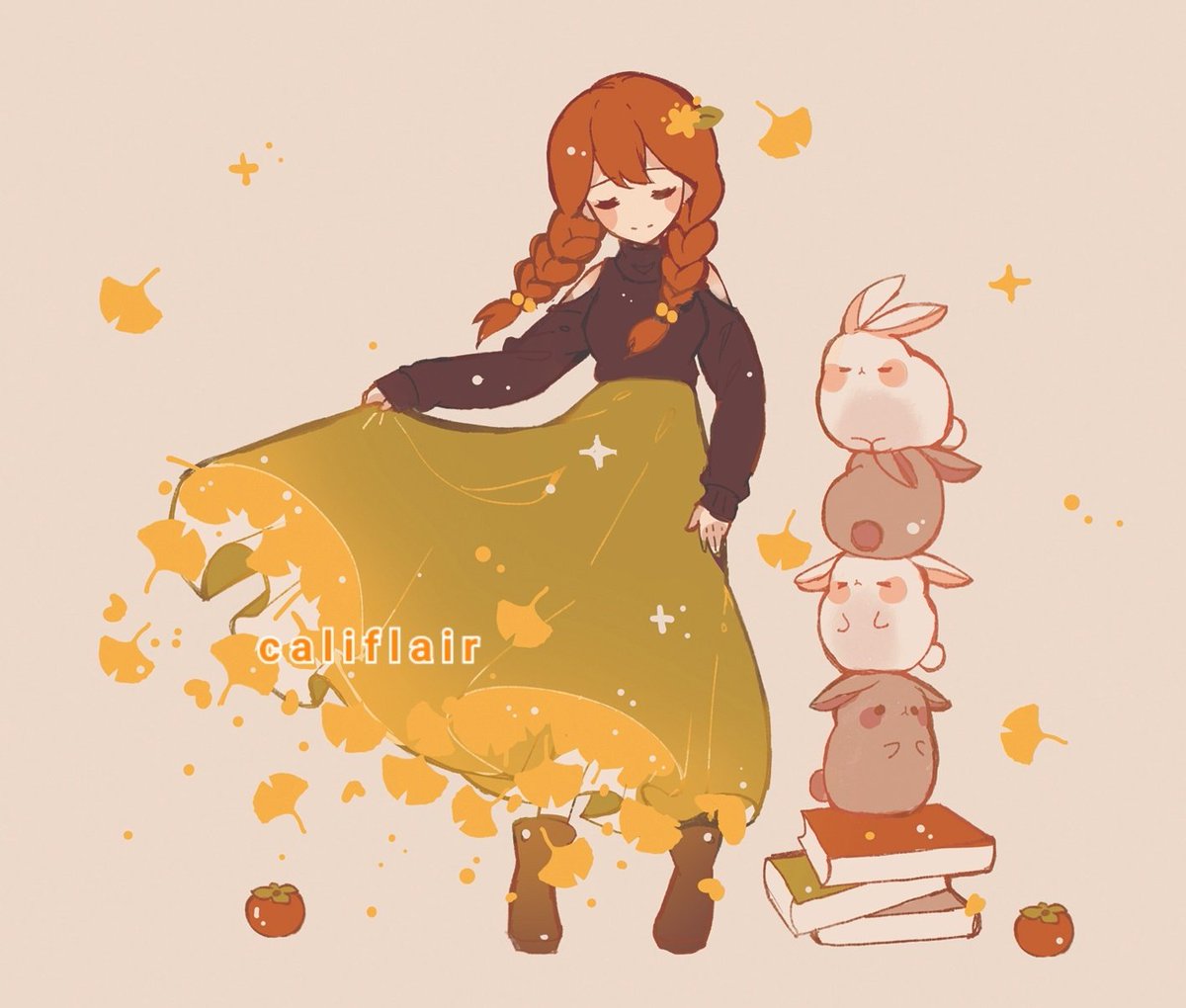 1girl hat witch hat rabbit book brown hair food  illustration images