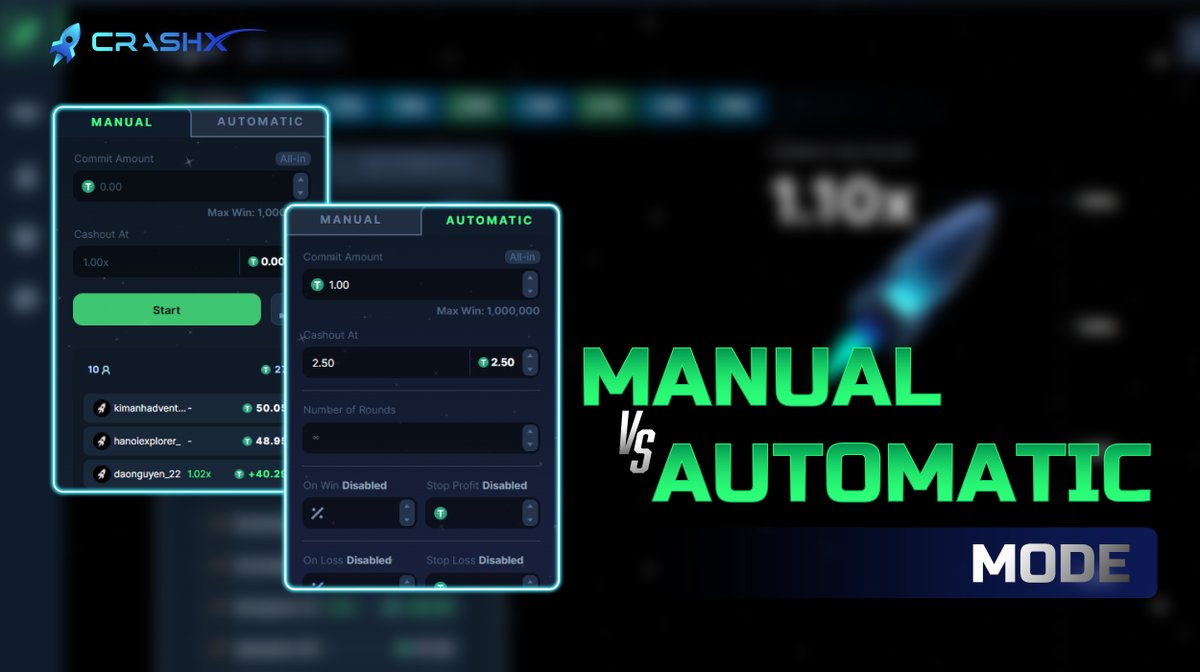 CrashxGame's tweet photo. 2️⃣ BET MODES ON #CRASHX

💁🏻‍♀️ Manual bets 
💁🏻‍♂️ Auto Betting https://t.co/TH2BuchRfl