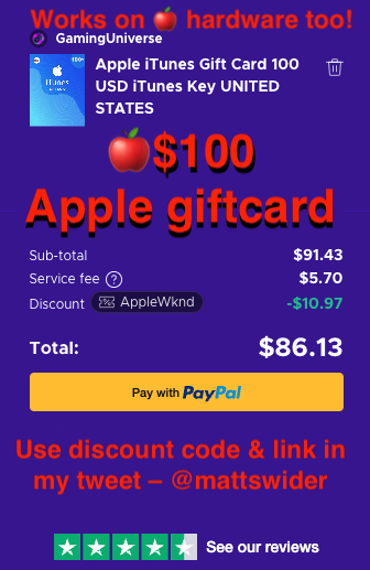 iTunes 100 USD Gift Card