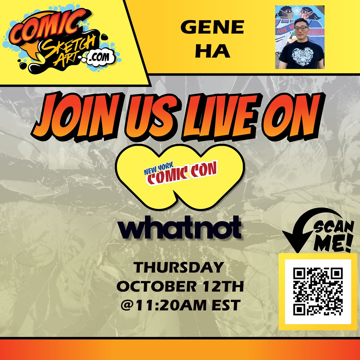 Artist Alley, Table E-42, Thu-Sun! @NY_Comic_Con 2023, I'll be in the @ComicSketchArt.com block. And I'll be streaming my first ever #whatnot from #NYCC2023, so wish me luck! #NYCC #NewYorkComicCon
