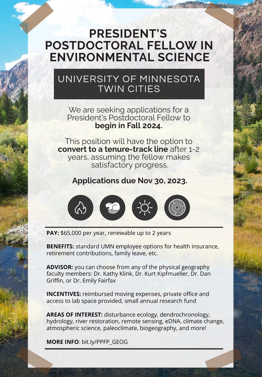 My department is searching for a Postdoc Fellow that will convert to a tenure-track Asst Professor job after 1-2 years! Do you use eDNA? Or remote sensing? Or modeling? Or field work? Do you study environmental science? Or paleoclimate? Or #BEAVERS? Our search is broad! Apply!