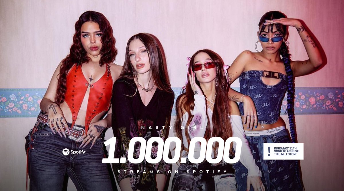 “Nasty Girl” ft. <a href="/4ingratax/">e</a> ha superado 1 MILLÓN de streams en Spotify. Es su 11va canción en lograrlo.