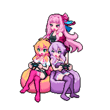 「blonde hair playing games」 illustration images(Latest)