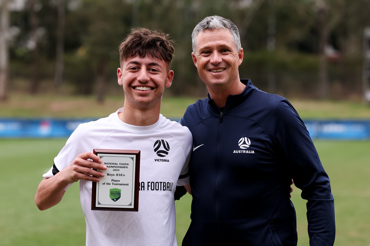 footballvic's tweet photo. Three days on from Football Victoria's double triumph at the 2023 Boys' National Youth Championships, we take a look back on the week that was with Players of the Tournament Alexander Houridis (U15) and Christain Polyzoudis (U16).  ⬇️

Read more: https://t.co/mtIfLqrWHy https://t.co/NCIrESS2tH