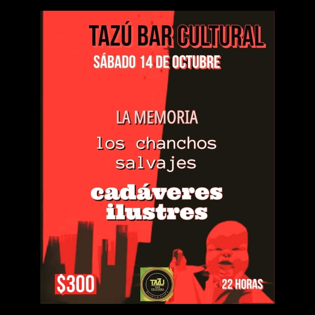 lamemoriabanda's tweet photo. Próximo sábado en Tazú 
LA MEMORIA
LOS CHANCHOS SALVAJES
CADÁVERES ILUSTRES

(Canelones y Soriano) https://t.co/jmlxi73YIp