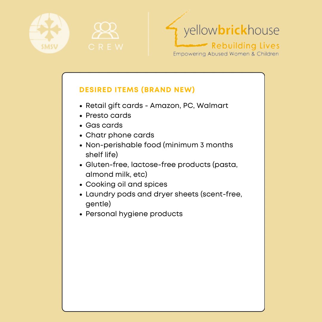 smsvchurch's tweet photo. CREW is hosting a Thanksgiving Drive Social in collaboration with Yellow Brick House this Tuesday October 10 at SMSV! Bring your friends and join us for dinner! Donating items is optional, swipe for urgently needed items and desired items. https://t.co/lWXGodfCoE